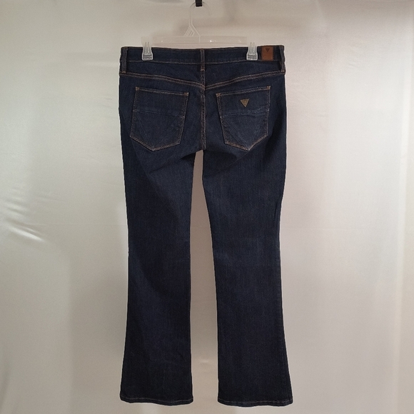 Guess Men's 31 Blue Ultra Low Boot Cut Jeans - Picture 2 of 12